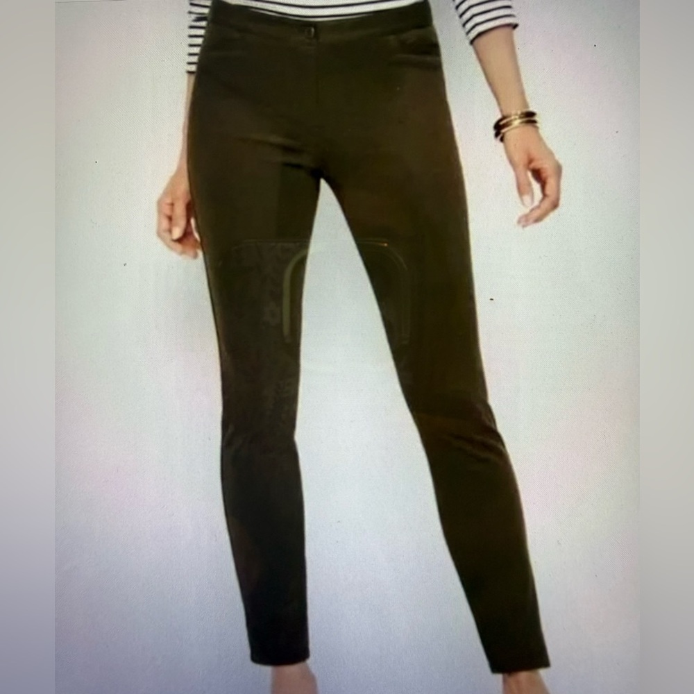 Women's 12 Talbots Skinny Ankle Slacks Pants Flat Front Chino Stretch Jeans